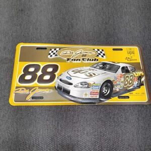 Vintage Dale Jarrett 88 UPS Fan Club NASCAR License Plate Racing Plastic Sign